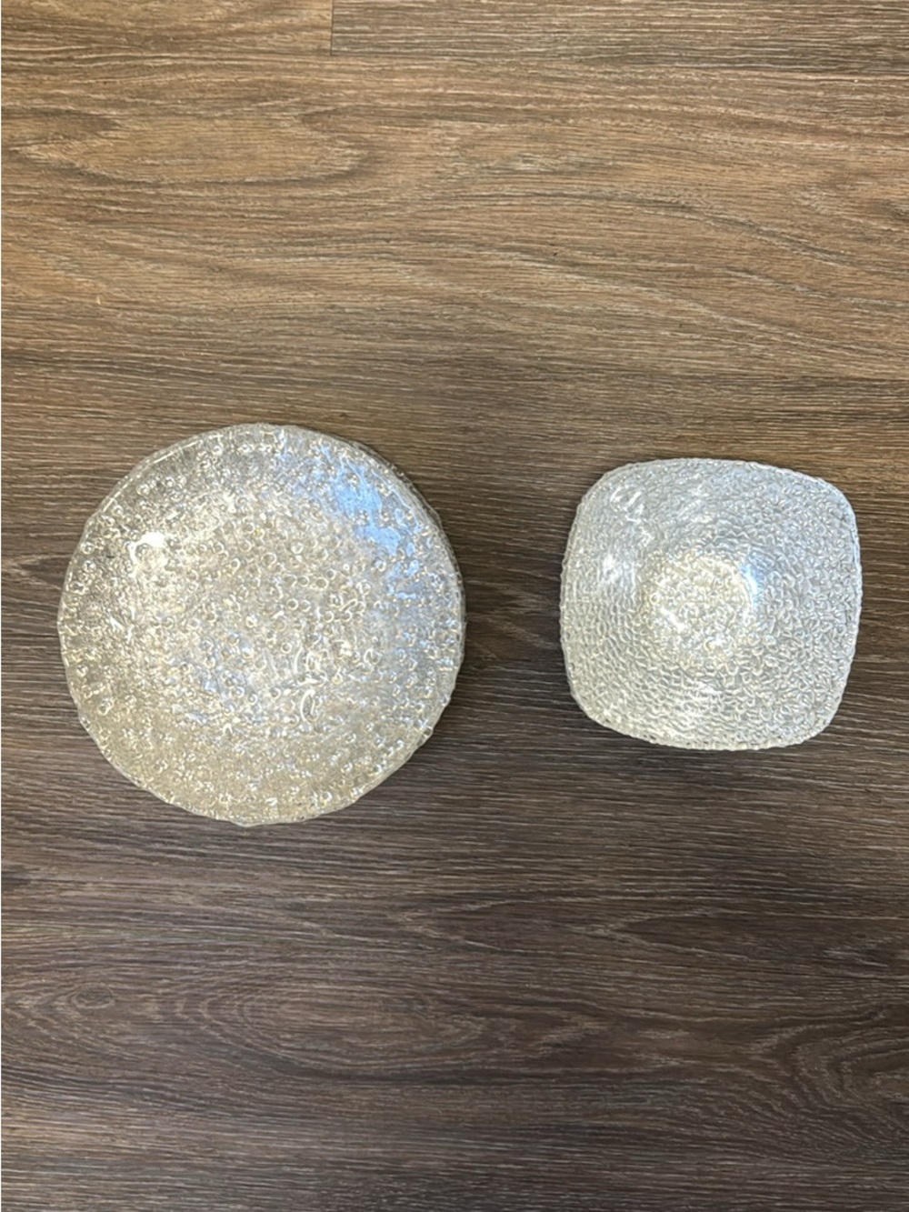 Decorative Textured Glass Bowls - Silver